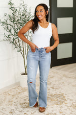Marlena High Rise Shield Pocket Flare Jeans - Maple Row Boutique