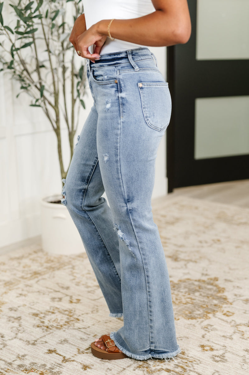 Marlena High Rise Shield Pocket Flare Jeans - Maple Row Boutique