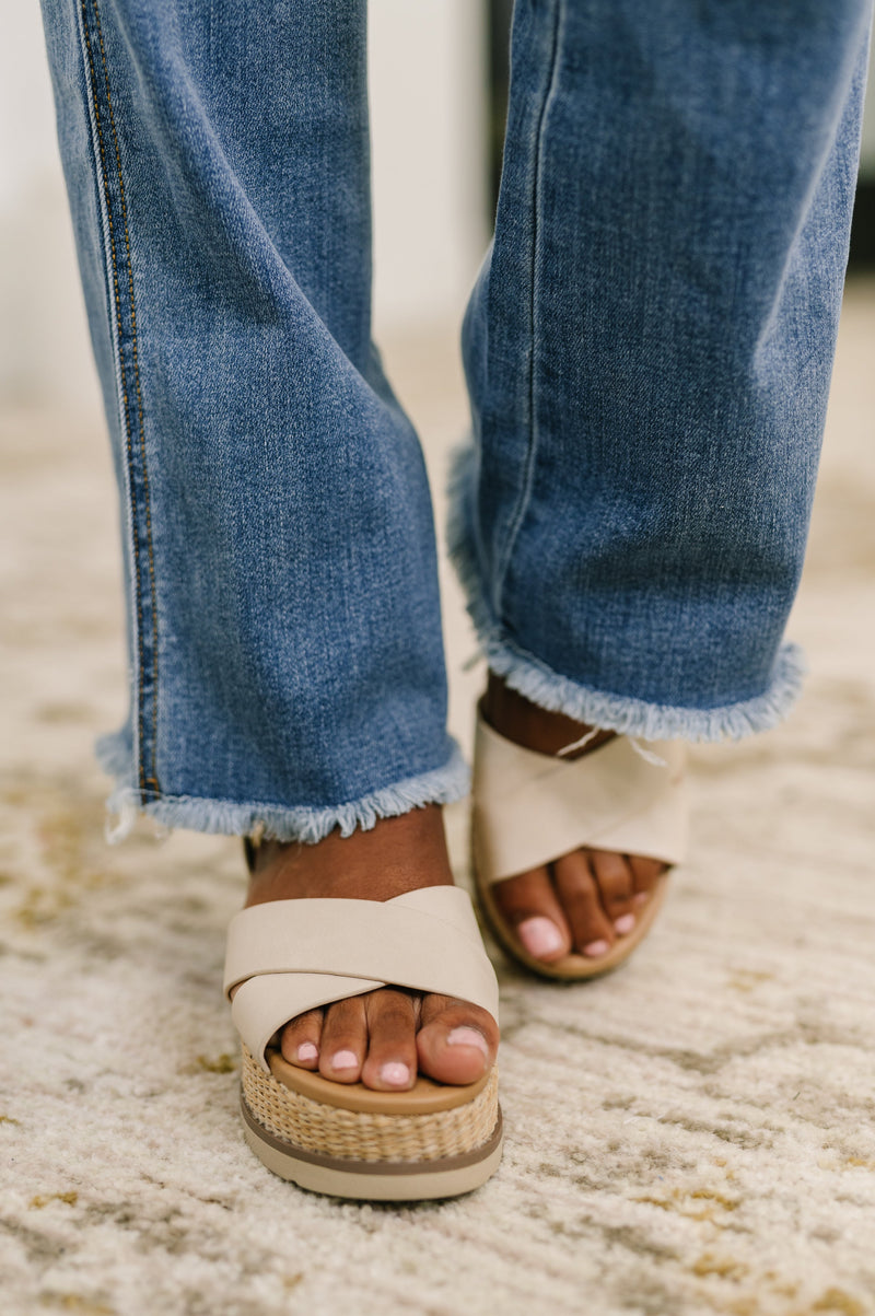 Maureen High Rise Distressed Bootcut Jeans - Maple Row Boutique