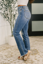 Maureen High Rise Distressed Bootcut Jeans - Maple Row Boutique