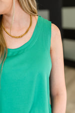 Mellow Muse Relaxed Knit Tank in Emerald - Maple Row Boutique