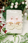 Merry in Pink Santa Dangle Earrings - Maple Row Boutique