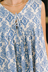 Miss Mischief V-Neck Romper in Blue - Maple Row Boutique