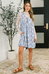 Miss Mischief V-Neck Romper in Blue - Maple Row Boutique
