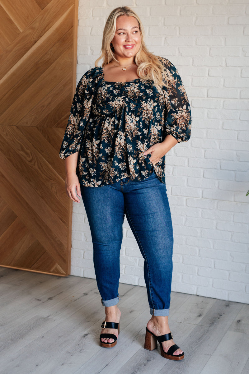 New Beginnings Square Neck Blouse - Maple Row Boutique 