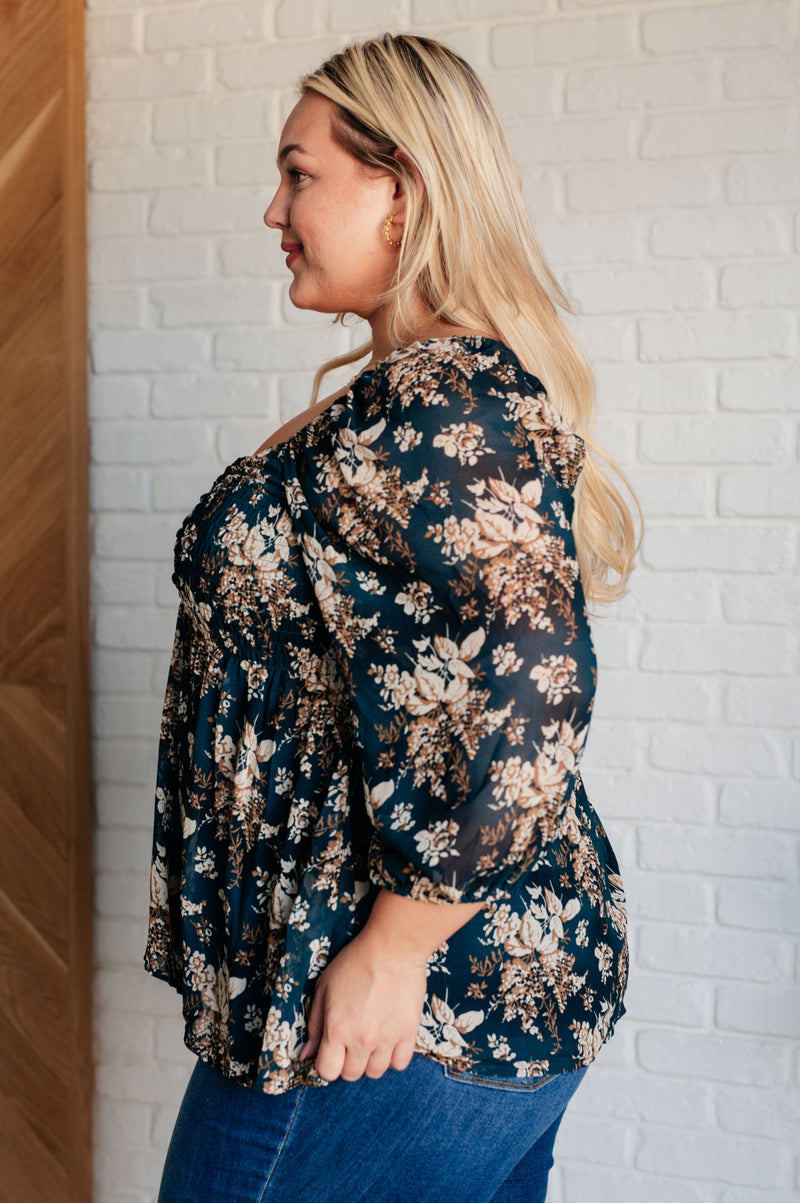 New Beginnings Square Neck Blouse - Maple Row Boutique 