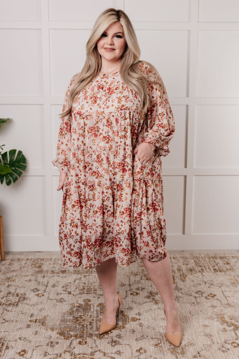 Next to You Balloon Sleeve Floral Dress - Maple Row Boutique 