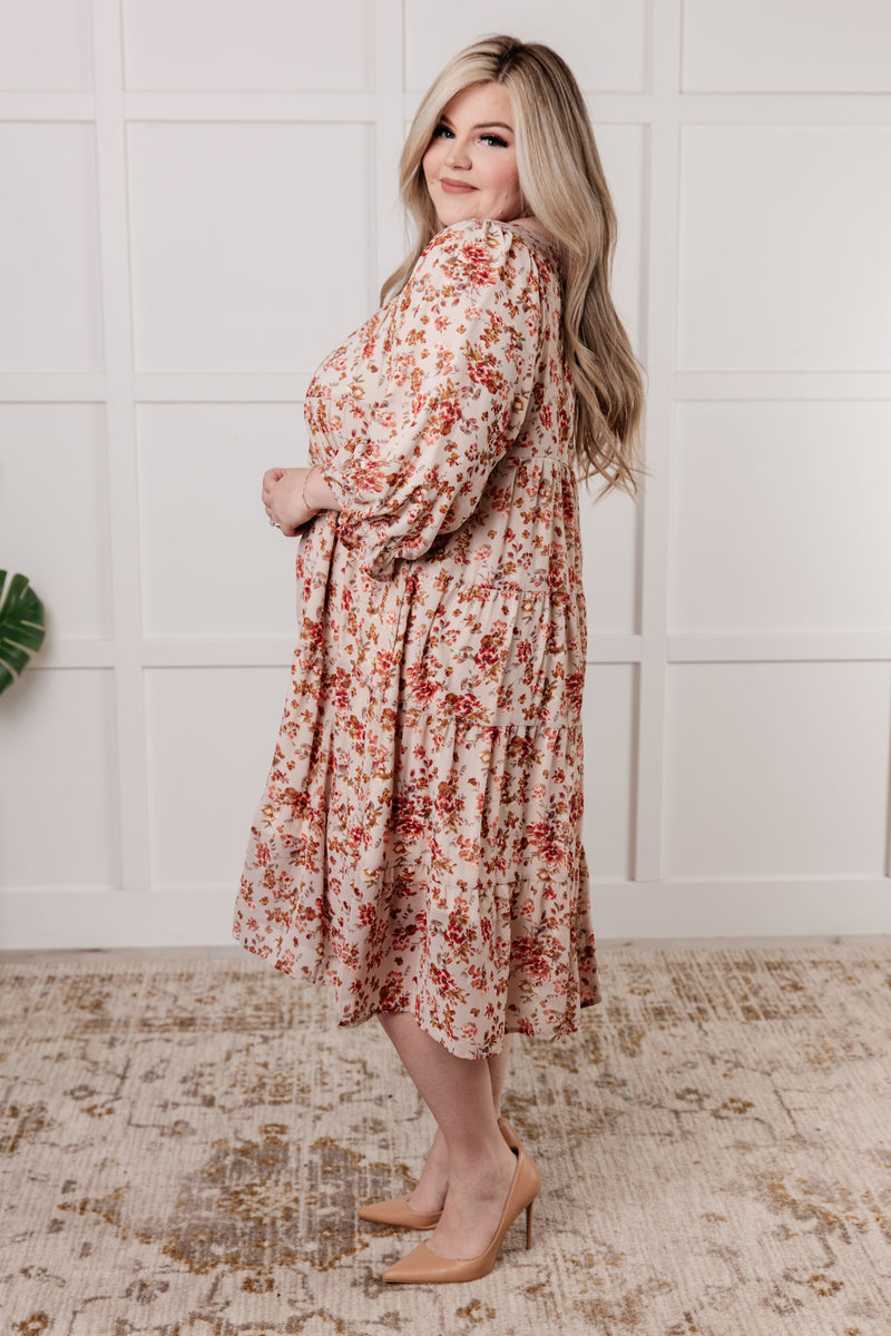 Next to You Balloon Sleeve Floral Dress - Maple Row Boutique 