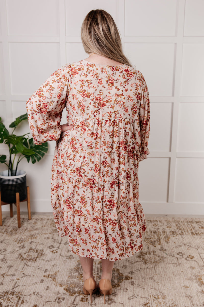 Next to You Balloon Sleeve Floral Dress - Maple Row Boutique 