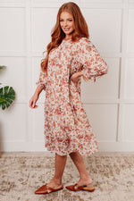 Next to You Balloon Sleeve Floral Dress - Maple Row Boutique 