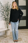 Nice to Each Other Raglan Sleeve Top in Black - Maple Row Boutique