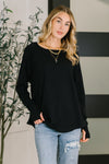 Nice to Each Other Raglan Sleeve Top in Black - Maple Row Boutique