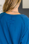 Nice to Each Other Raglan Sleeve Top in Classic Blue - Maple Row Boutique