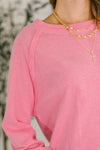 Nice to Each Other Raglan Sleeve Top in Fuchsia - Maple Row Boutique