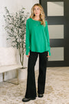 Nice to Each Other Raglan Sleeve Top in Kelly Green - Maple Row Boutique