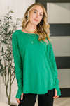 Nice to Each Other Raglan Sleeve Top in Kelly Green - Maple Row Boutique