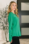 Nice to Each Other Raglan Sleeve Top in Kelly Green - Maple Row Boutique