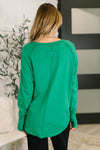 Nice to Each Other Raglan Sleeve Top in Kelly Green - Maple Row Boutique