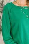Nice to Each Other Raglan Sleeve Top in Kelly Green - Maple Row Boutique