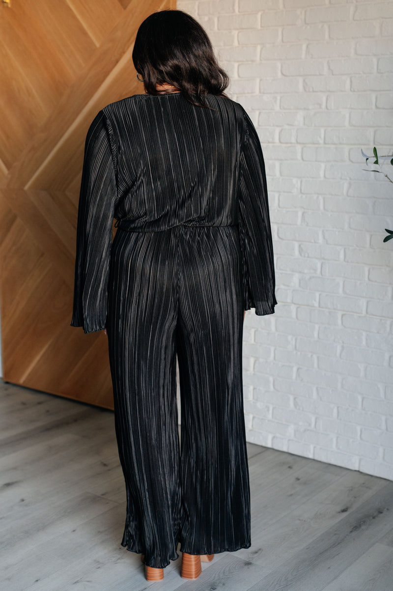 Night Out Plisse Jumpsuit - Maple Row Boutique 