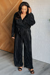 Night Out Plisse Jumpsuit - Maple Row Boutique 
