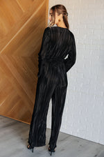 Night Out Plisse Jumpsuit - Maple Row Boutique 