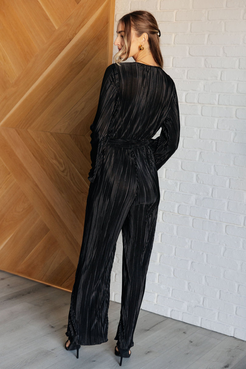 Night Out Plisse Jumpsuit - Maple Row Boutique 
