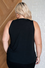 Not So Anxious V-Neck Tank in Black - Maple Row Boutique 