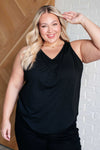 Not So Anxious V-Neck Tank in Black - Maple Row Boutique 