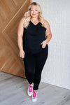 Not So Anxious V-Neck Tank in Black - Maple Row Boutique 