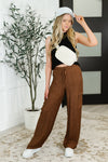 Off Duty Straight Leg Cargo Pants in Brown - Maple Row Boutique