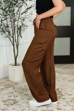 Off Duty Straight Leg Cargo Pants in Brown - Maple Row Boutique