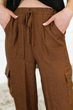 Off Duty Straight Leg Cargo Pants in Brown - Maple Row Boutique