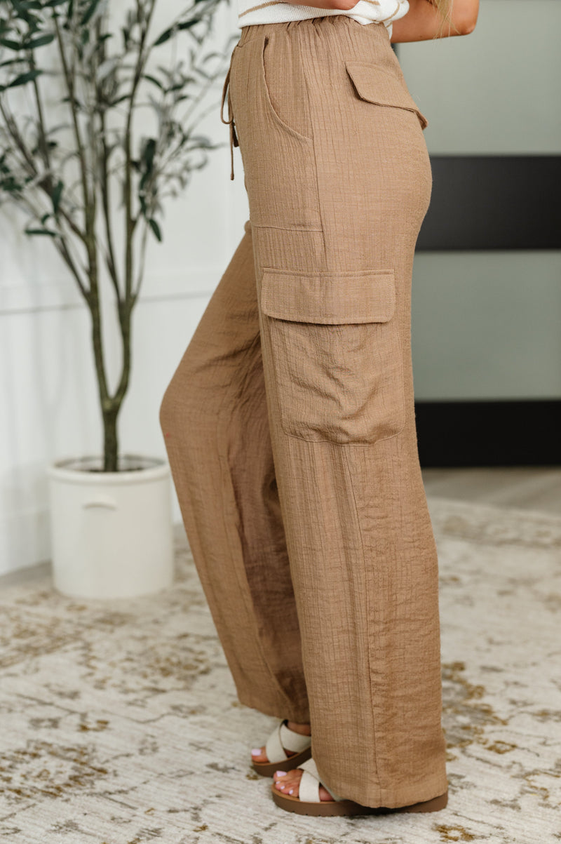 Off Duty Straight Leg Cargo Pants in Tan - Maple Row Boutique