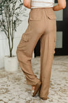 Off Duty Straight Leg Cargo Pants in Tan - Maple Row Boutique