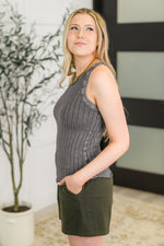 Offbeat Essential Mineral Washed Tank in Ash Grey - Maple Row Boutique