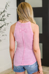 Offbeat Essential Mineral Washed Tank in Candy Pink - Maple Row Boutique