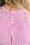 Offbeat Essential Mineral Washed Tank in Candy Pink - Maple Row Boutique