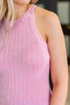 Offbeat Essential Mineral Washed Tank in Candy Pink - Maple Row Boutique