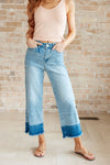 Olivia High Rise Wide Leg Crop Jeans in Medium Wash - Maple Row Boutique 