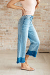 Olivia High Rise Wide Leg Crop Jeans in Medium Wash - Maple Row Boutique 