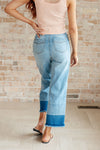 Olivia High Rise Wide Leg Crop Jeans in Medium Wash - Maple Row Boutique 