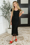 On the Town Lace Scoop Neck Dress in Black - Maple Row Boutique