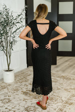 On the Town Lace Scoop Neck Dress in Black - Maple Row Boutique