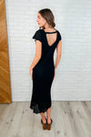 On the Town Lace Scoop Neck Dress in Black - Maple Row Boutique