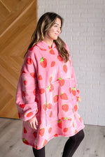 Oversized Blanket Hoodie in Strawberry - Maple Row Boutique