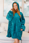 Oversized Velour Blanket Hoodie in Green - Maple Row Boutique