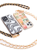 PU Leather Gold Chain Cell Phone Lanyard Set of 2 - Maple Row Boutique 