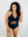 Palma Mesh Detail Halter Swimsuit - Maple Row Boutique