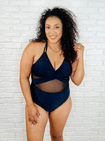 Palma Mesh Detail Halter Swimsuit - Maple Row Boutique